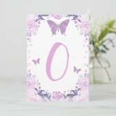 ハイチェアパープルバタフライ1stバースデーレター 招待状 (スタンド正面)