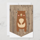 ハイチェア1stバースデーバナーウッドランドベア 招待状 (正面)