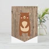 ハイチェア1stバースデーバナーウッドランドベア 招待状 (スタンド正面)