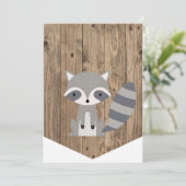 ハイチェア1stバースデーバナーウッドランドラクーン 招待状 (スタンド正面)