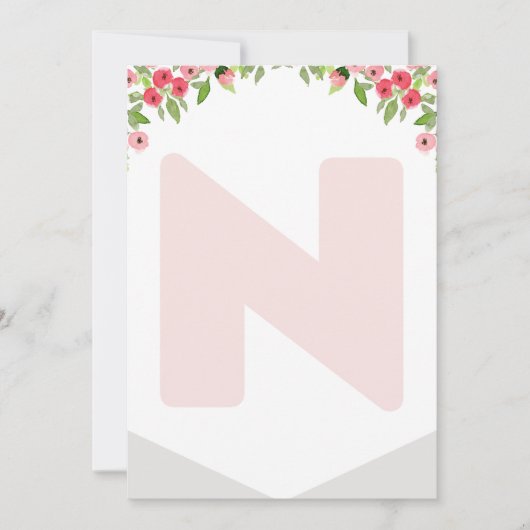 ハイチェア1stバースデーバナーウッドランドレターN 招待状 (正面)