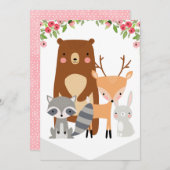 ハイチェア1stバースデーバナーウッドランド離れ() 招待状 (正面/裏面)