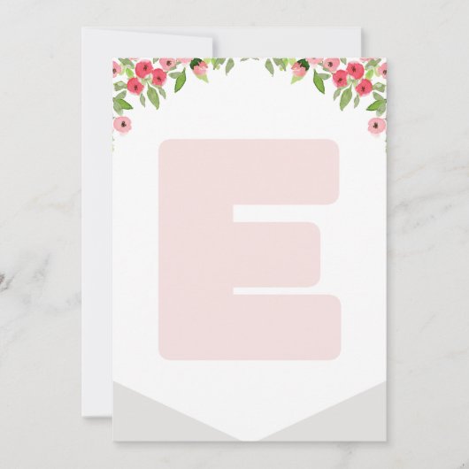 ハイチェア1stバースデーバナー木版文字E 招待状 (正面)