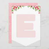 ハイチェア1stバースデーバナー木版文字E 招待状 (正面/裏面)