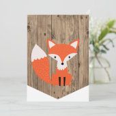 ハイチェア 1歳誕生日バナー 森のキツネ 招待状 (スタンド正面)