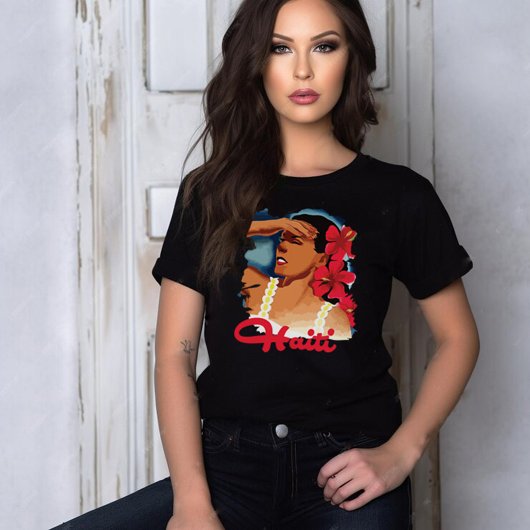 ハイチカリブの女性 赤い旅 Tシャツ