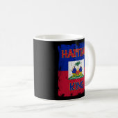 ハイチキング国旗のエンブレムコートアームハイティエン コーヒーマグカップ (正面右)