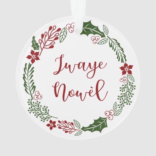 ハイチクレオールメリークリスマスリースジュウェノヴェル オーナメント (裏面)