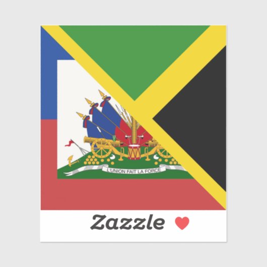 ハイチジャマイカ国旗 |ハーフジャマイカハイチ シール (シート)