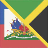 ハイチジャマイカ国旗 |ハーフジャマイカハイチ シール (正面)