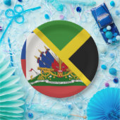 ハイチジャマイカ国旗 |ハーフジャマイカハイチ ペーパープレート (パーティー)