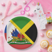 ハイチジャマイカ国旗 |ハーフジャマイカハイチ ペーパープレート (パーティー)