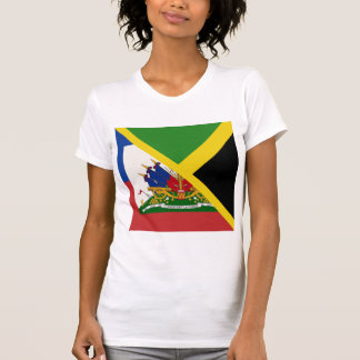 ハイチジャマイカ国旗 |ハーフジャマイカハイチ Tシャツ