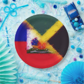 ハイチジャマイカ絵を描国旗 |ハイチジャマイカ ペーパープレート (パーティー)