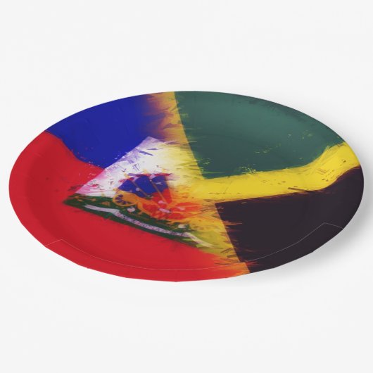 ハイチジャマイカ絵を描国旗 |ハイチジャマイカ ペーパープレート (アングル)