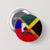 ハイチジャマイカ色彩の鮮やかフラグ |ハイチ・ジャマイカ 缶バッジ (正面&裏面)