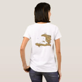 ハイチ国旗と地図dk Tシャツ (裏面フル)