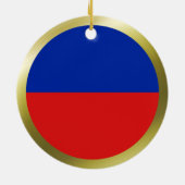 ハイチ国旗のオーナメント セラミックオーナメント (裏面)