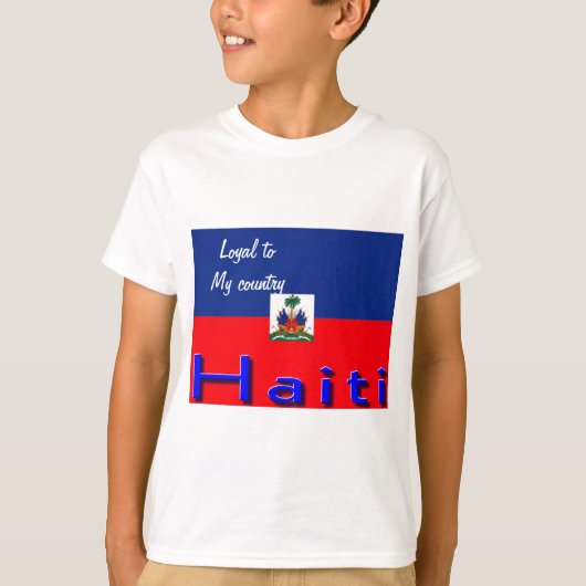 ハイチ国旗のキッズtシャツ tシャツ (正面)