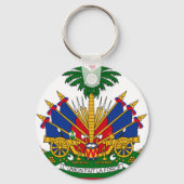 ハイチ国旗のコートオブアームズキーチェーン キーホルダー (正面)