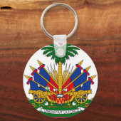 ハイチ国旗のコートオブアームズキーチェーン キーホルダー (正面)