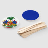 ハイチ国旗のコート・オブ・アームズ ハンドファン (組立なし)