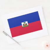 ハイチ国旗のシール 長方形シール (封筒)