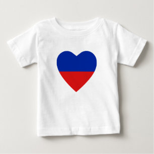 ハイチ国旗のハートTシャツ ベビーTシャツ
