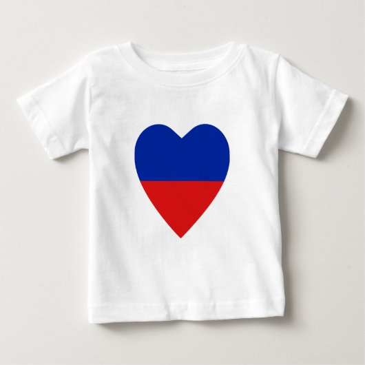 ハイチ国旗のハートTシャツ ベビーTシャツ (正面)