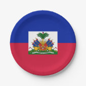 ハイチ国旗のプレート、パーティー、スポーツ、ハイチ ペーパープレート (正面)