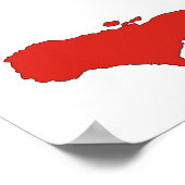 ハイチ国旗の地図の図形の記号 ポスター (角)