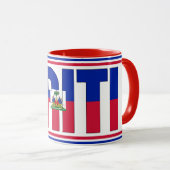 ハイチ国旗の愛国的なコーヒー マグカップ (正面右)