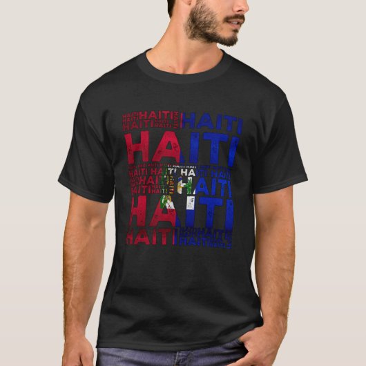 ハイチ国旗の日ストロング誇りを持ったアイティプライド Tシャツ (正面)