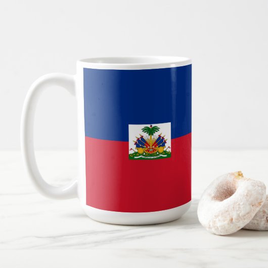 ハイチ国旗 コーヒーマグカップ (ドーナツ)