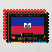 ハイチ国旗&ハッピーニューイヤー最高の/ウィーズカードアート シーズンカード (正面/裏面)