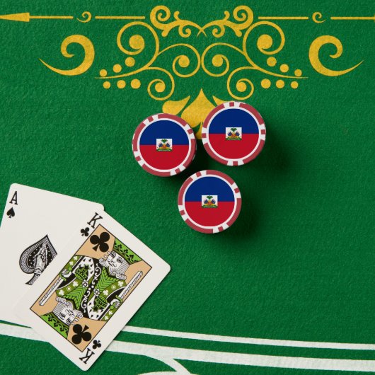 ハイチ国旗 ポーカーチップ (ポーカーテーブル (スタック))