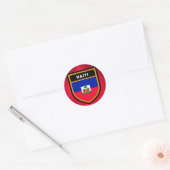 ハイチ国旗 ラウンドシール (封筒)