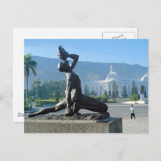 ハイチ地震レリーフ、 浮き彫り ポストカード (正面/裏面)