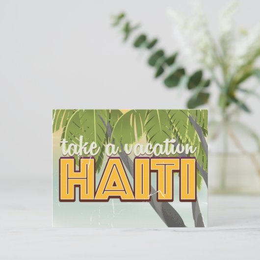 ハイチ旅行のポスターに休暇をとる ポストカード (スタンド正面)