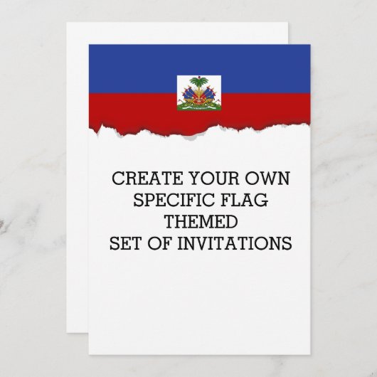 ハイチ旗 招待状 (正面/裏面)