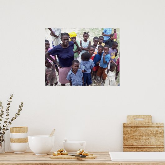 ハイチ顔の飢餓 ポスター (キッチン)