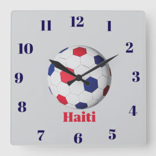 ハイチ サッカー スクエア壁時計