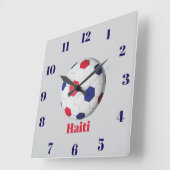 ハイチ サッカー スクエア壁時計 (傾斜)