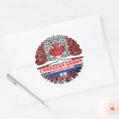 ハイチ・ハイチカナダツリールーツ国旗 ラウンドシール (封筒)