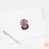 ハイチ・ハイチ英国ツリールーツ国旗 ラウンドシール (封筒)
