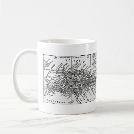 ハイチ(1911年)のヴィンテージの地図 コーヒーマグカップ (左)