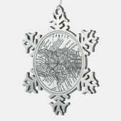ハイチ(1911年)のヴィンテージの地図 スノーフレークピューターオーナメント (右)