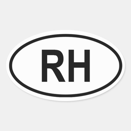 ハイチ「RH」 楕円形シール (正面)