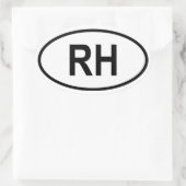 ハイチ「RH」 楕円形シール (バッグ)