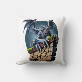 ハイツの守護者：ゴシック様式のガーゴイルのアートワーク クッション